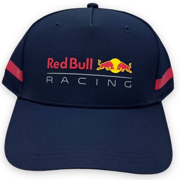 Red Bull‎ Racing F1 Classic Navy Red Stripe Reverse Snapback Official Hat Cap - Picture 1 of 7